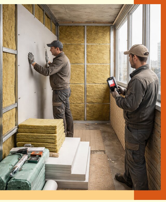 Утепление балкона в Кольчугине от 4577 руб. под ключ | ТепломастерКль